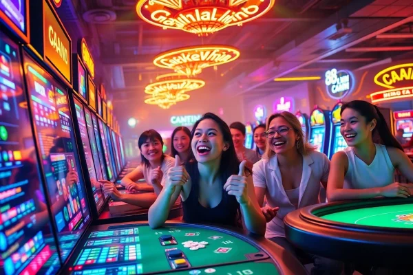 Exciting online gambling experience at 98winwin.live, featuring vibrant casino games and engaged players.
