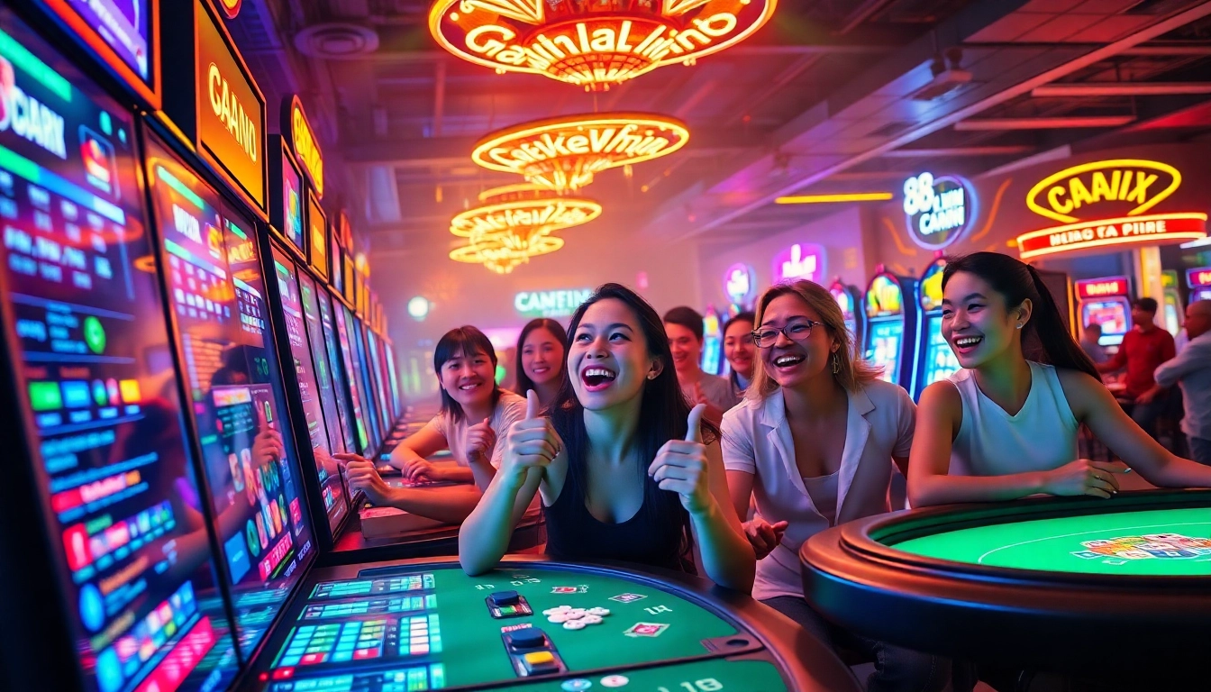 Exciting online gambling experience at 98winwin.live, featuring vibrant casino games and engaged players.