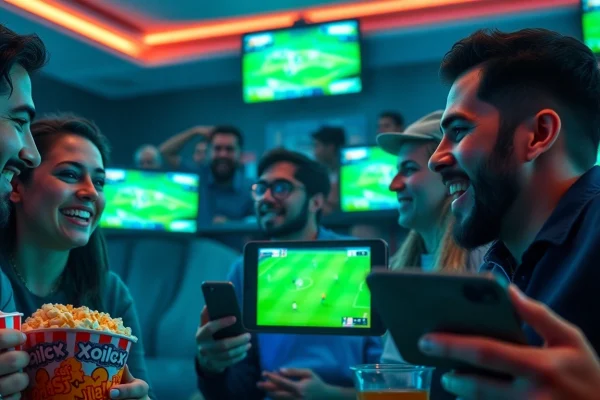 Experience lively football streaming on joemadfan.com with engaged fans and high-tech visuals.