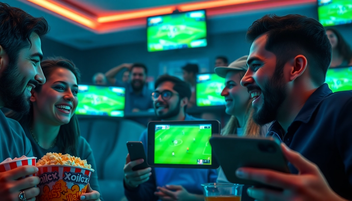 Experience lively football streaming on joemadfan.com with engaged fans and high-tech visuals.