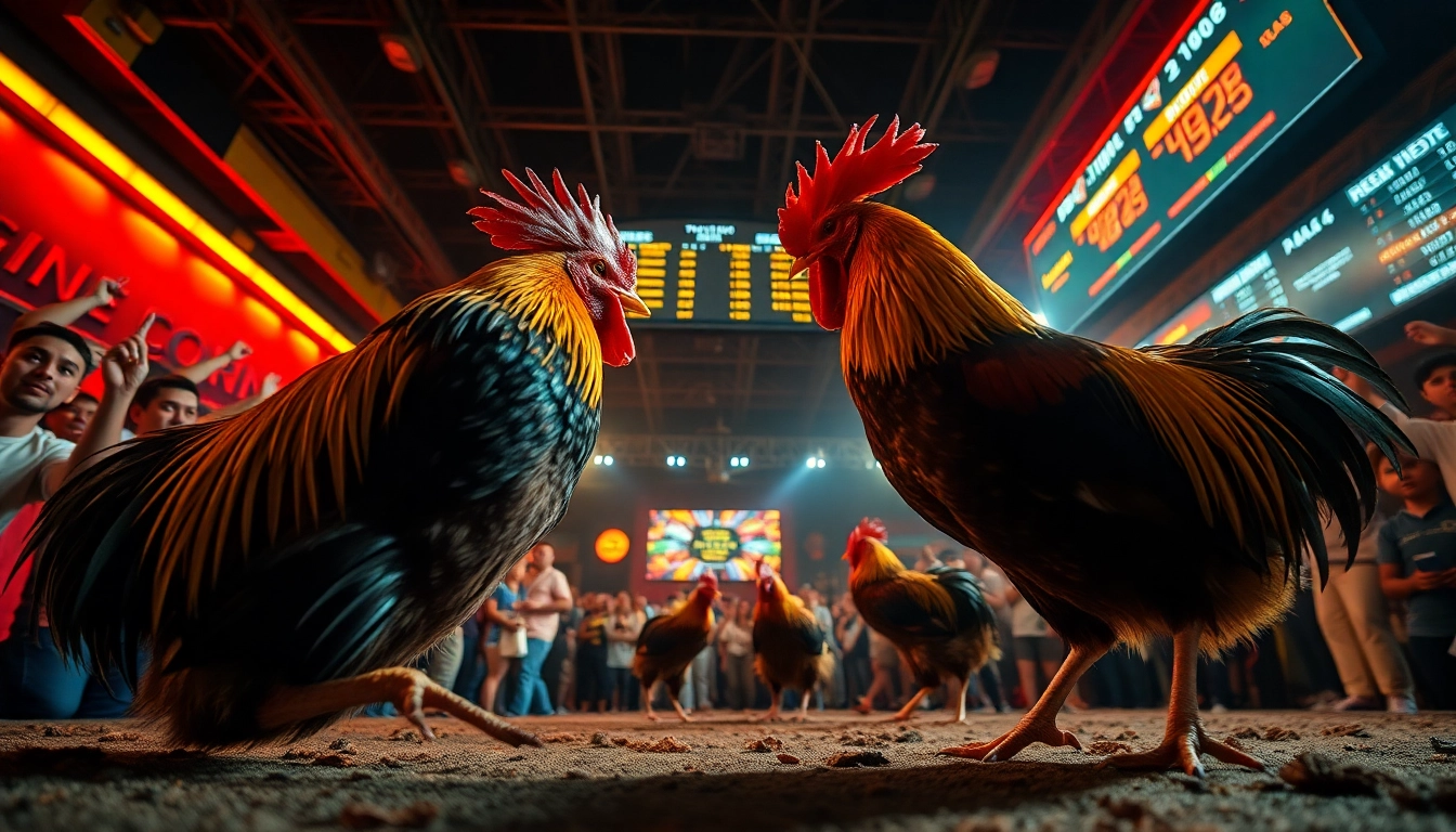 DAGA live chicken fighting event at dagawin.live, showcasing thrilling competition and betting excitement.