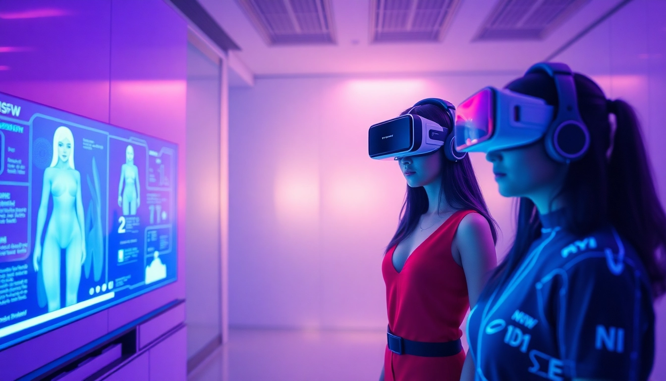 Engage with character ai nsfw interactions in a futuristic digital space filled with vibrant colors and innovative technology.