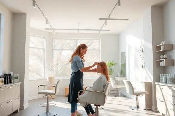 Stylists providing expert hair services in a chic addendum salon atmosphere in Hillcrest, San Diego.