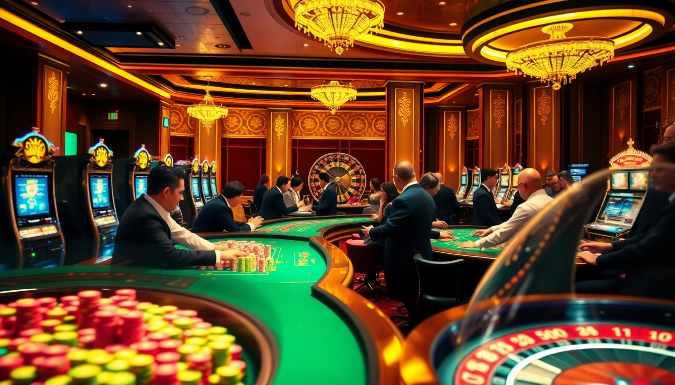 Experience the thrill at s666 me casino with vibrant games, tables, and dynamic players in a luxurious setting.